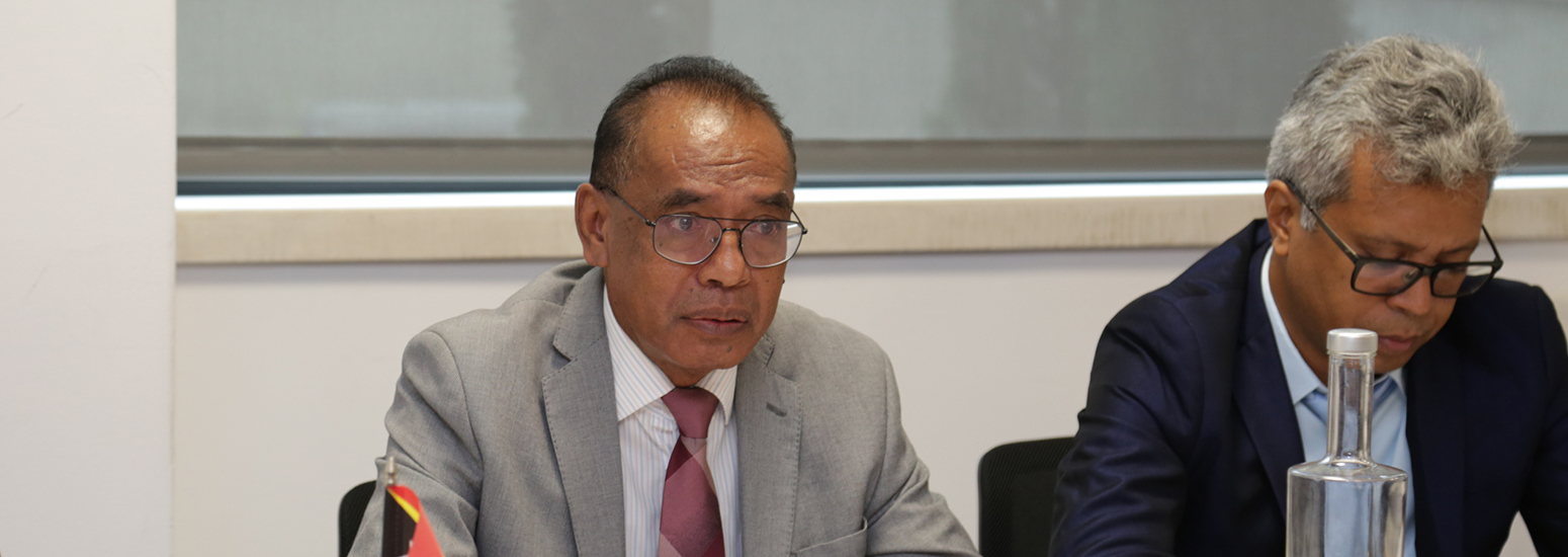 Rui Hernâni Guterres, Diretor Geral de Obras Públicas de Timor-Leste em reunião com a IP