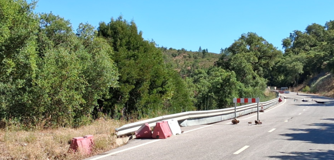 Avança a obra de estabilização da EN2 em São Brás de Alportel, Faro